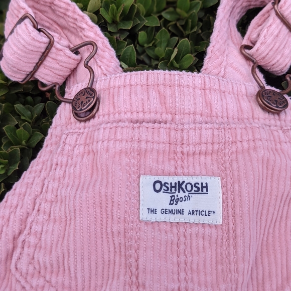 Set of 2  pink corduroy bib overalls size 9 Months - Picture 10 of 10
